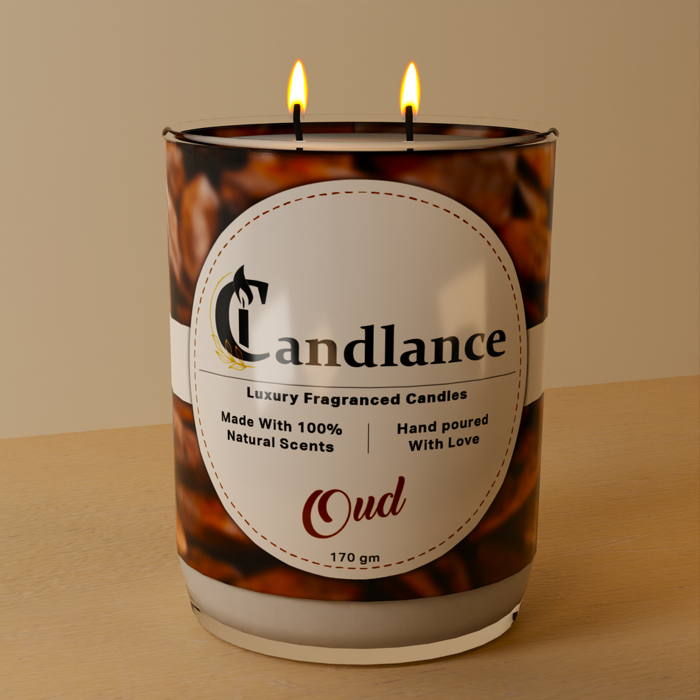 Oud Double Wick Scented Candle Candlance