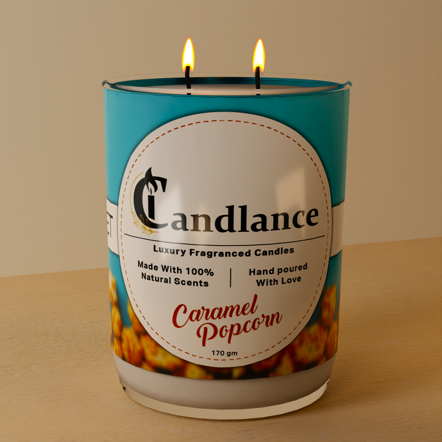 Caramel PopCorn - Double Wick Scented Candle